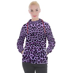 Pattern Leopard Purple Fur Women s Hooded Pullover