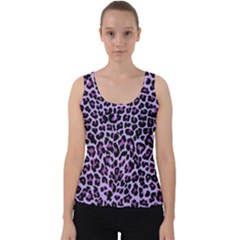 Pattern Leopard Purple Fur Velvet Tank Top by JustToWear