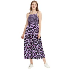 Pattern Leopard Purple Fur Boho Sleeveless Summer Dress by JustToWear