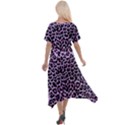 Pattern Leopard Purple Fur Cross Front Sharkbite Hem Maxi Dress View2