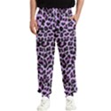 Pattern Leopard Purple Fur Men s Elastic Waist Pants View1