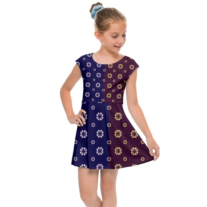 Baatik Print Kids  Cap Sleeve Dress