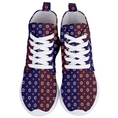 Baatik Print Women s Lightweight High Top Sneakers by designsbymallika