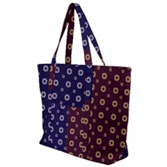 Baatik Print Zip Up Canvas Bag by designsbymallika