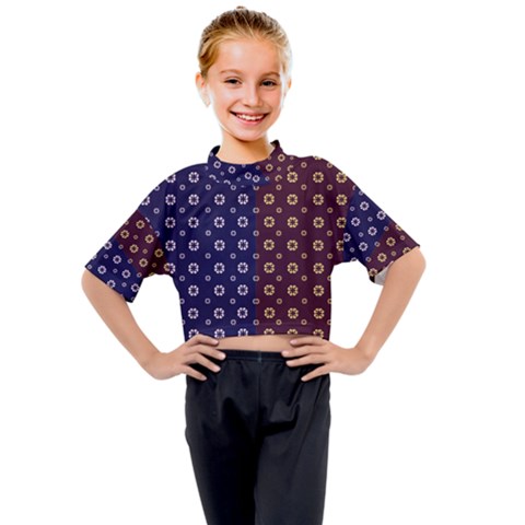 Baatik Print Kids Mock Neck Tee by designsbymallika