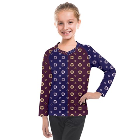 Baatik Print Kids  Long Mesh Tee by designsbymallika