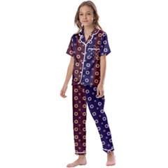 Baatik Print Kids  Satin Short Sleeve Pajamas Set