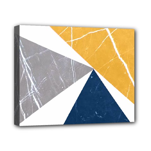 Abstrait Triangles Jaune/bleu/gris Canvas 10  X 8  (stretched) by kcreatif