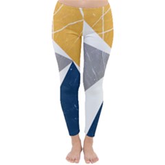 Abstrait Triangles Jaune/bleu/gris Classic Winter Leggings by kcreatif