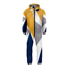 Abstrait Triangles Jaune/bleu/gris Hooded Jumpsuit (kids) by kcreatif