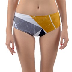 Abstrait Triangles Jaune/bleu/gris Reversible Mid-waist Bikini Bottoms by kcreatif