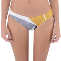 Abstrait Triangles Jaune/bleu/gris Reversible Hipster Bikini Bottoms by kcreatif