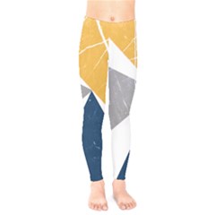 Abstrait Triangles Jaune/bleu/gris Kids  Leggings by kcreatif