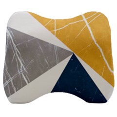 Abstrait Triangles Jaune/bleu/gris Velour Head Support Cushion by kcreatif