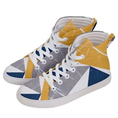 Abstrait Triangles Jaune/bleu/gris Women s Hi-top Skate Sneakers by kcreatif