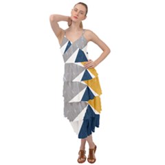 Abstrait Triangles Jaune/bleu/gris Layered Bottom Dress by kcreatif