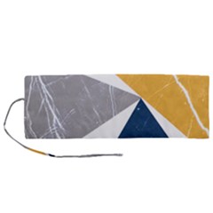 Abstrait Triangles Jaune/bleu/gris Roll Up Canvas Pencil Holder (m) by kcreatif