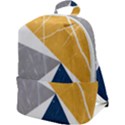 Abstrait triangles Jaune/Bleu/Gris Zip Up Backpack View1