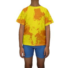 Textureorangejaune Kids  Short Sleeve Swimwear by kcreatif