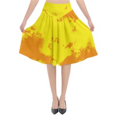 Textureorangejaune Flared Midi Skirt by kcreatif