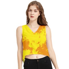 Textureorangejaune V-neck Cropped Tank Top by kcreatif