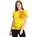 Textureorangejaune Women s Short Sleeve Rash Guard View1