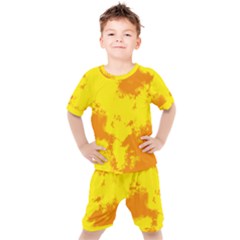 Textureorangejaune Kids  Tee And Shorts Set by kcreatif