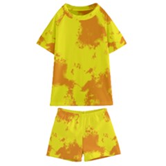 Textureorangejaune Kids  Swim Tee And Shorts Set by kcreatif