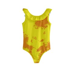 Textureorangejaune Kids  Frill Swimsuit by kcreatif