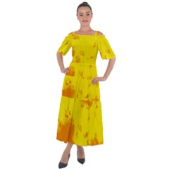 Textureorangejaune Shoulder Straps Boho Maxi Dress  by kcreatif