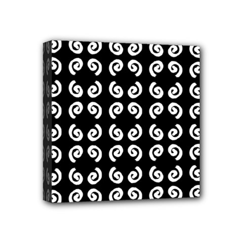 Abstrait Spirale Blanc/noir Mini Canvas 4  X 4  (stretched) by kcreatif