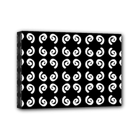 Abstrait Spirale Blanc/noir Mini Canvas 7  X 5  (stretched) by kcreatif