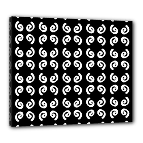 Abstrait Spirale Blanc/noir Canvas 24  X 20  (stretched) by kcreatif