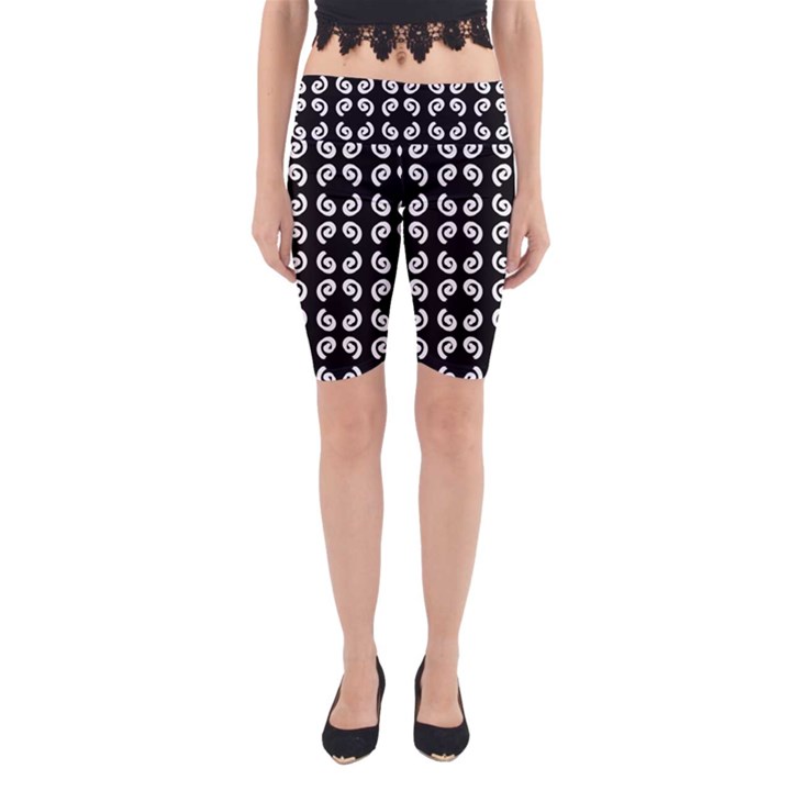 Abstrait spirale blanc/noir Yoga Cropped Leggings