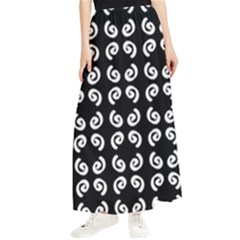 Abstrait Spirale Blanc/noir Maxi Chiffon Skirt