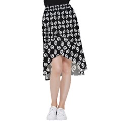 Abstrait Spirale Blanc/noir Frill Hi Low Chiffon Skirt