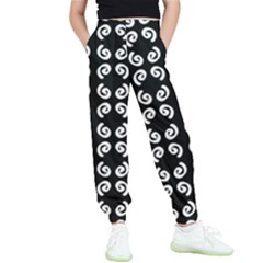 Abstrait Spirale Blanc/noir Kids  Elastic Waist Pants