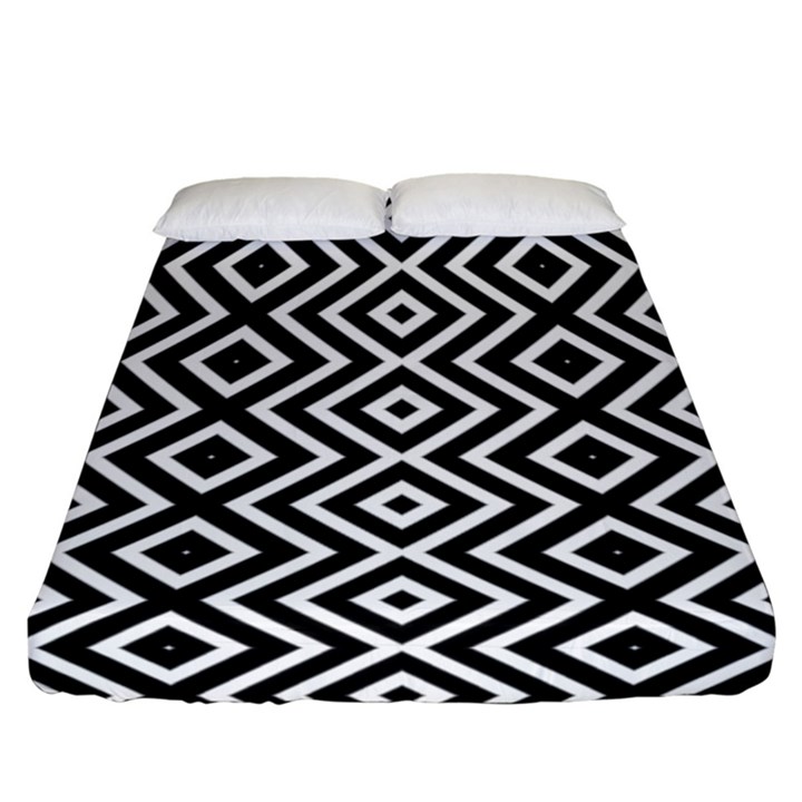 Patternformesgeometriquesnoir5 Fitted Sheet (California King Size)