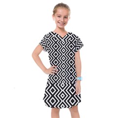 Patternformesgeometriquesnoir5 Kids  Drop Waist Dress by kcreatif