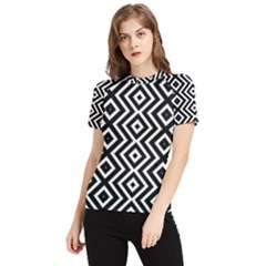 Patternformesgeometriquesnoir5 Women s Short Sleeve Rash Guard