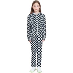 Patternformesgeometriquesnoir5 Kids  Tracksuit