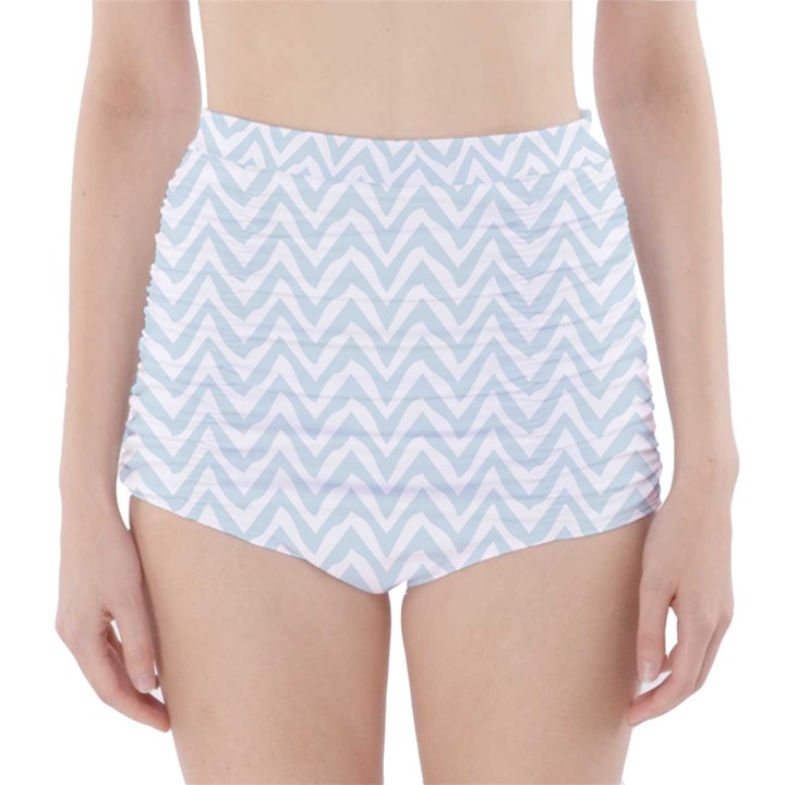 Formestrianglesblancbleuclair99 High-Waisted Bikini Bottoms