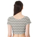 Chevroncolorstaupebeige76 Short Sleeve Crop Top View2