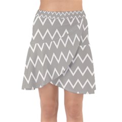 Chevroncolorstaupebeige76 Wrap Front Skirt