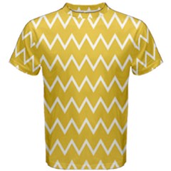 Chevroncolorsblancjaune76 Men s Cotton Tee by kcreatif