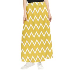 Chevroncolorsblancjaune76 Maxi Chiffon Skirt