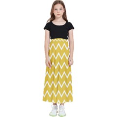 Chevroncolorsblancjaune76 Kids  Skirt