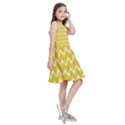 Chevroncolorsblancjaune76 Kids  Skater Dress View3