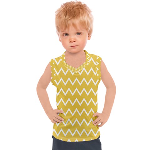 Chevroncolorsblancjaune76 Kids  Sport Tank Top by kcreatif