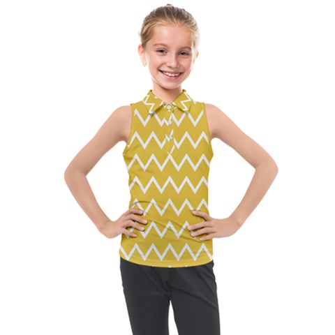 Chevroncolorsblancjaune76 Kids  Sleeveless Polo Tee by kcreatif